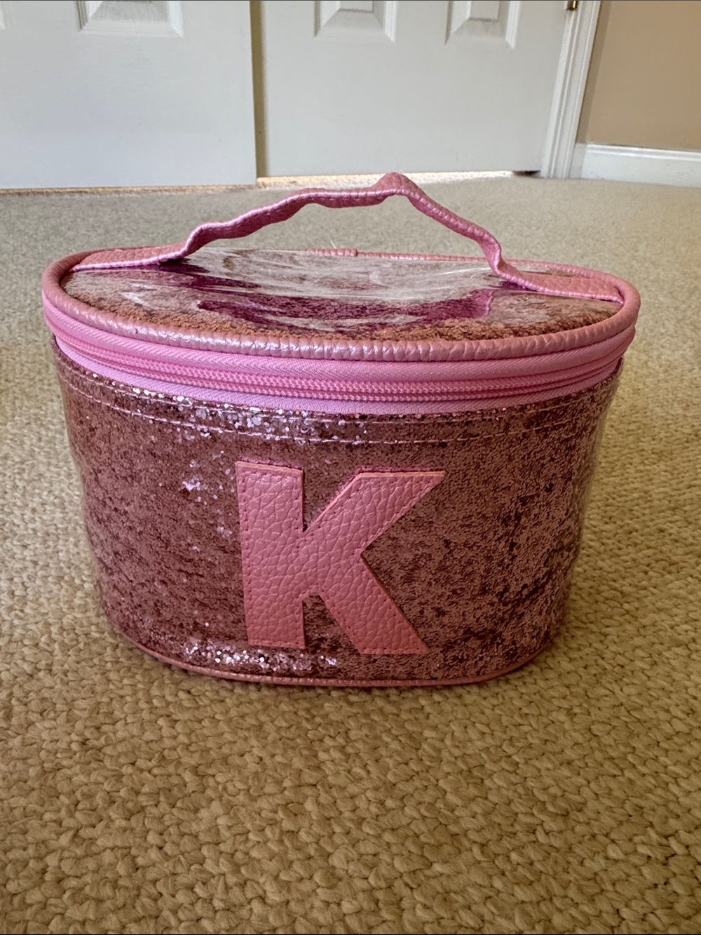 Pink Sequin girls Justice cosmetic case
